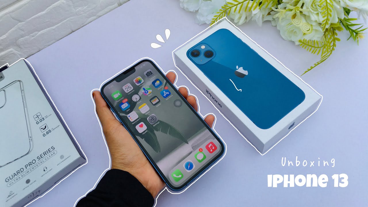 Unboxing my new iphone 13🕊️ in 2024 (blue) | Accessories🎀 | Apple 13 | Aesthetic | Hannah's art 