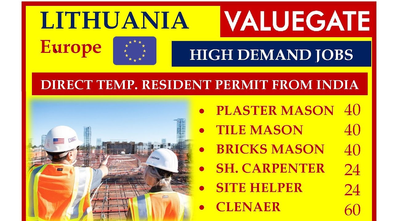 Lithuania TRC for Indian I Lithuania visa I Jobs in Lithuania I Construction Jobs in Lithuania