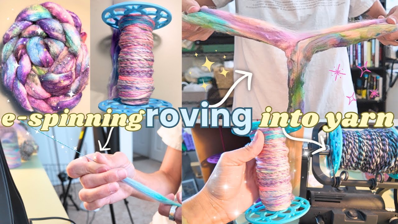 🪄🌀 preparing & spinning roving into a 2-ply yarn, dyeing, & a mini fiber haul 🧶