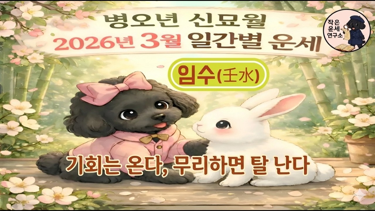 2026년 3월 임수(壬水) 일간운세🌊 귀인은 왔는데 내 몸이 천근만근? (임자·임인·임진·임오·임신·임술 필수시청!)