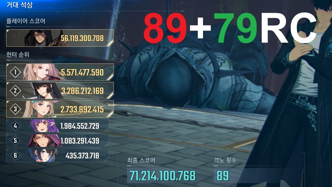 Guild Boss(Giant Statue) 168RC 113B Fire+Wind Team / 길드보스(거대석상) 168격 1133억 화+풍덱