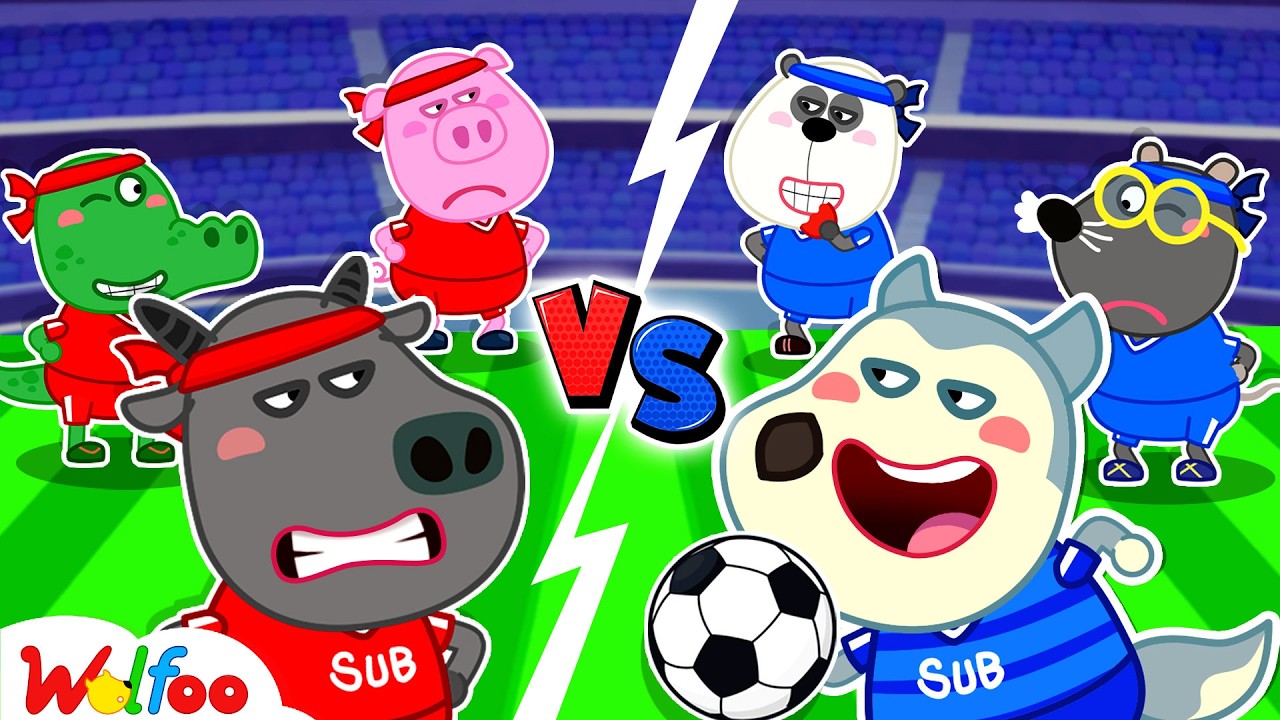 Red vs. Blue Football Challenge! 🏆 Kids Learn Teamwork - Bright Parents | Cartoon for Kids