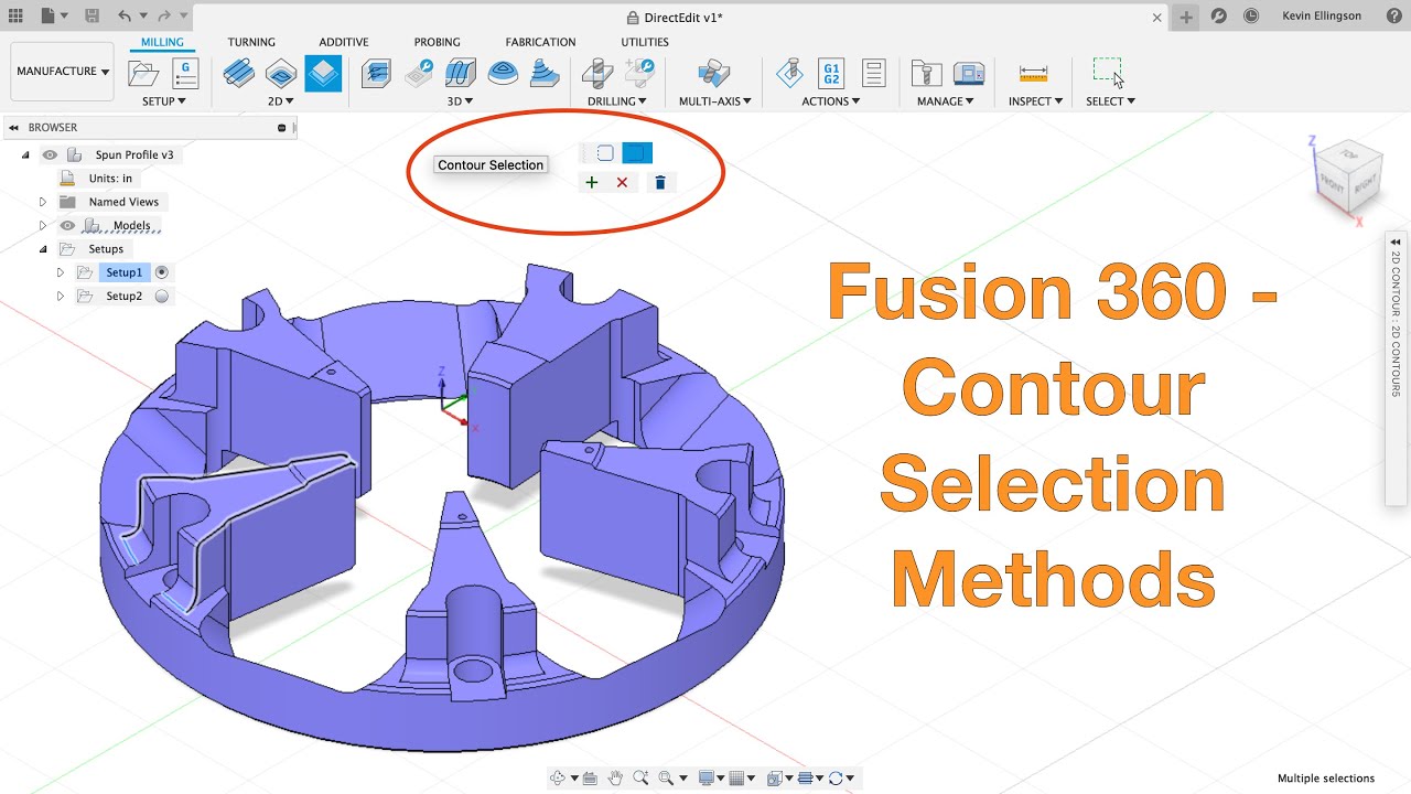 Fusion 360 - Contour Selection Methods