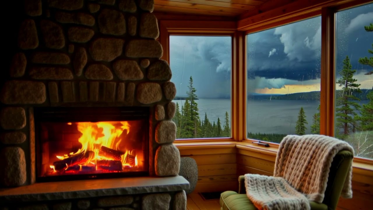 Thunderstorm at the Edge of the World | Cabin Ambience & Ocean Waves