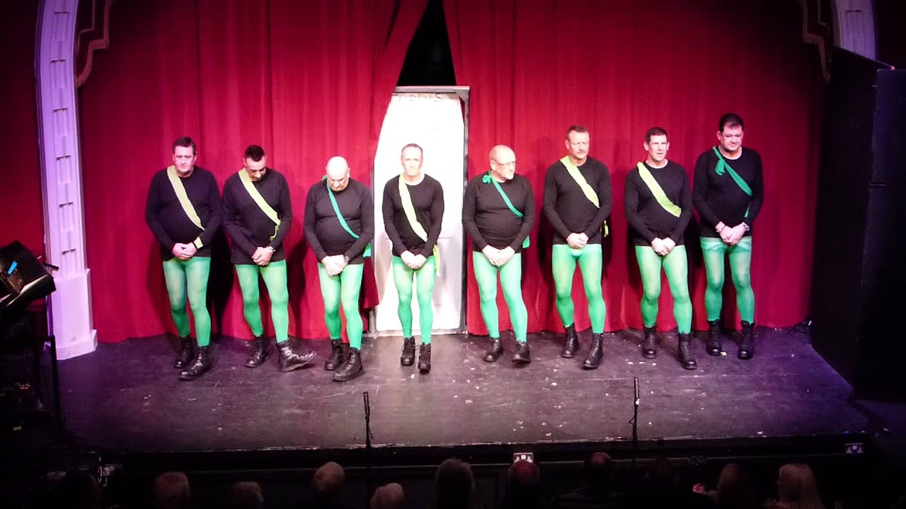 Ex Royal Marines and a token Matelot performing a version of Riverdance