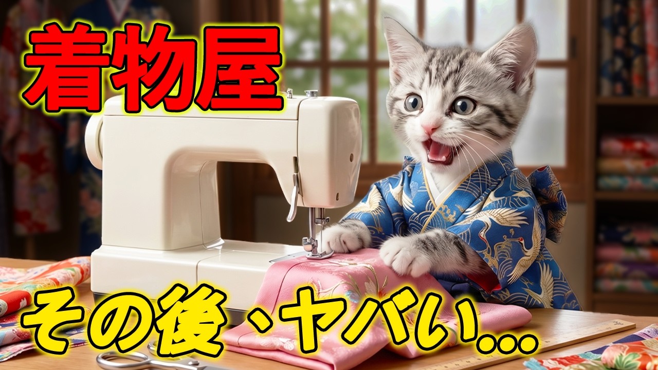 【癒し】ネコの着物ショップ🌸プロ仕立てで大変身！感動の着物スタイリングストーリー🐱✨