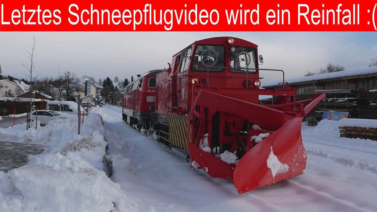 Schneepflug mit Br218 424 auf der Außerfernbahn | Allgäu | Schneechaos | Deutsche Bahn | Zügig20