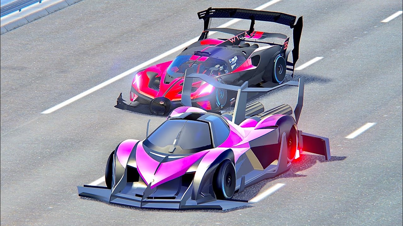 Devel Sixteen 2014 GTR vs Bugatti Bolide GTR - Drag Race 20 KM