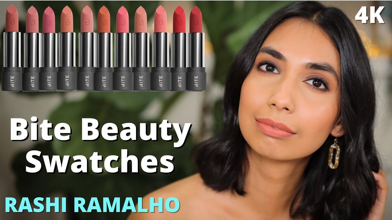 11 x Bite Beauty Lipstick Swatches on Brown Skin