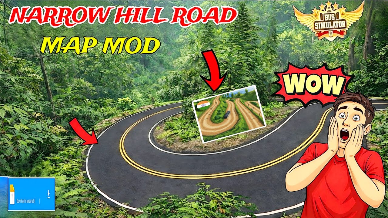 Map Mod Bussid 4.4.1 - Narrow Hill Road Mod For Bus Simulator Indonesia | Bussid Map Mod |Bussid