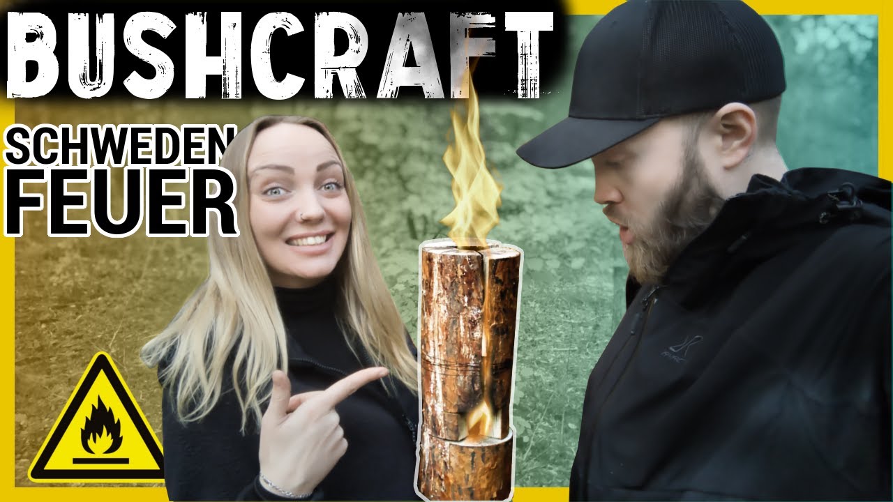 So einfach! 🔥 SCHWEDENFEUER selber machen | Survival Bushcraft Variante ohne Kettensäge