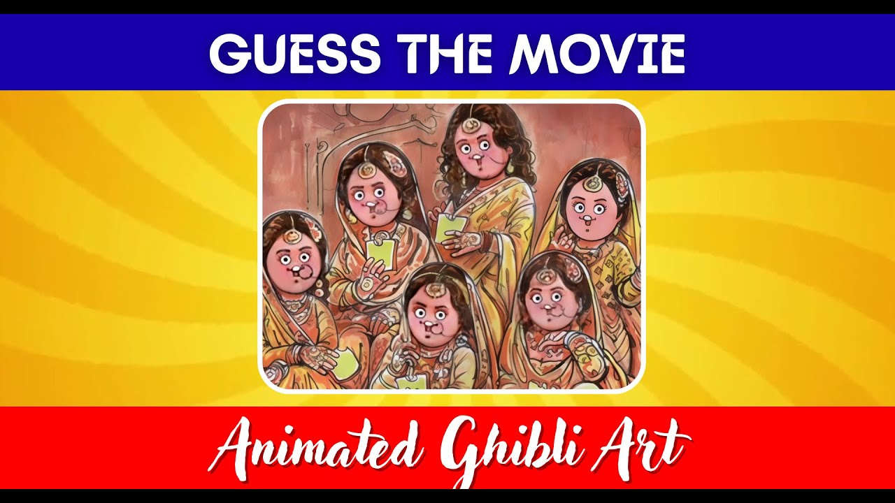 GUESS The BOLLYWOOD MOVIE in Ghibli Animated Art 🎬 | Animated Ghibli Bollywood movie quiz #ghibliart