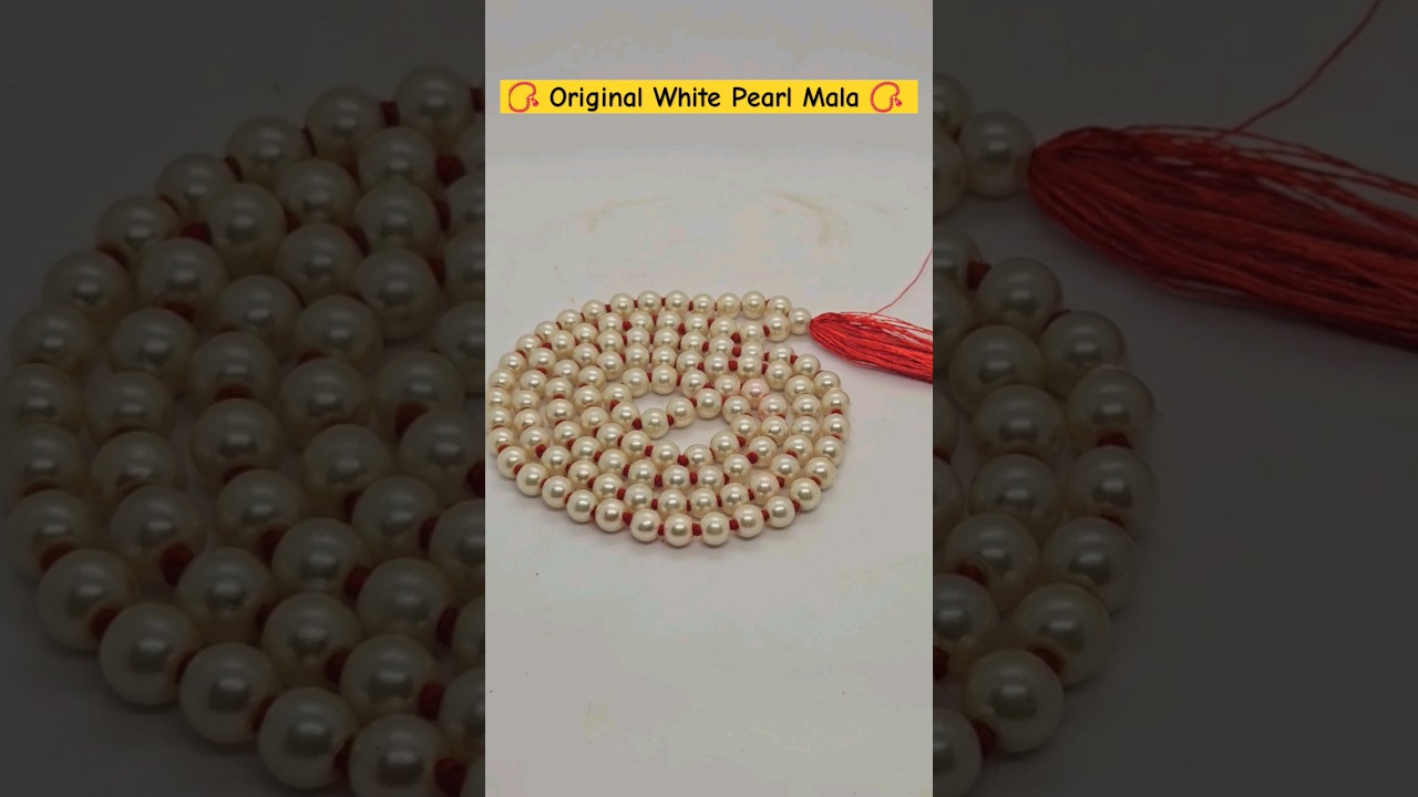Original White Pearl Mala | Pure White Moti Mala | White Moti Mala | Kashi Shettyiar kade  
