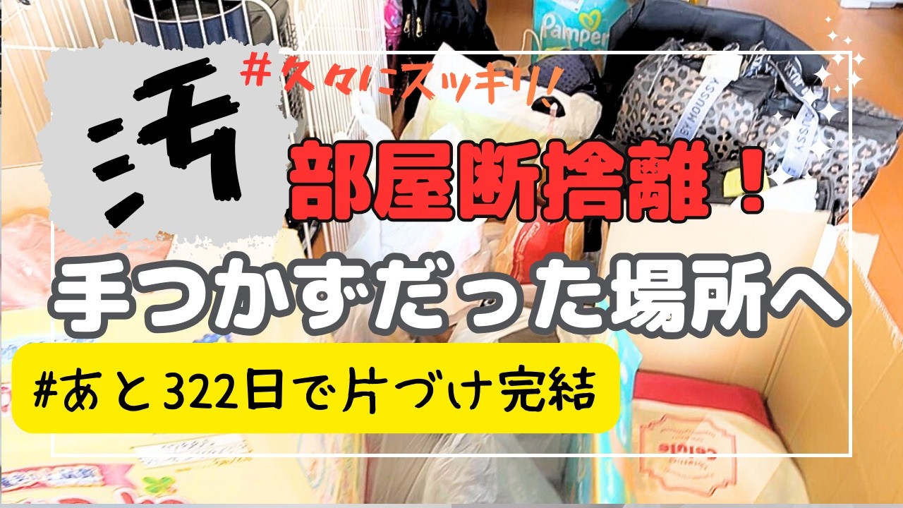 【また大量の服！】あと322日で汚部屋脱却！！反省と告白を持って、気持ち切り替え断捨離進めた日★キレイな部屋で気持ちよく暮らしたい！断捨離/片付け/ズボラ主婦/日常/Vlog