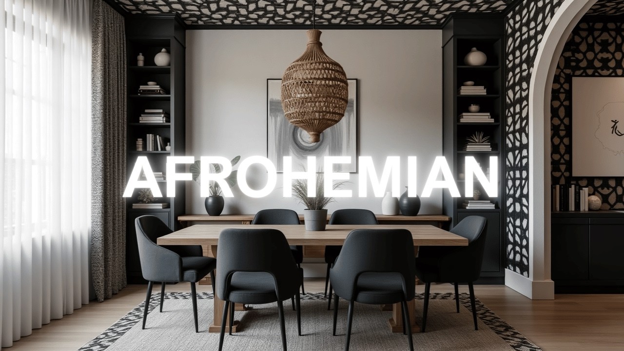 Afrohemian Interior Design | Afrohemian Dining Room in Black & White | Home Decor