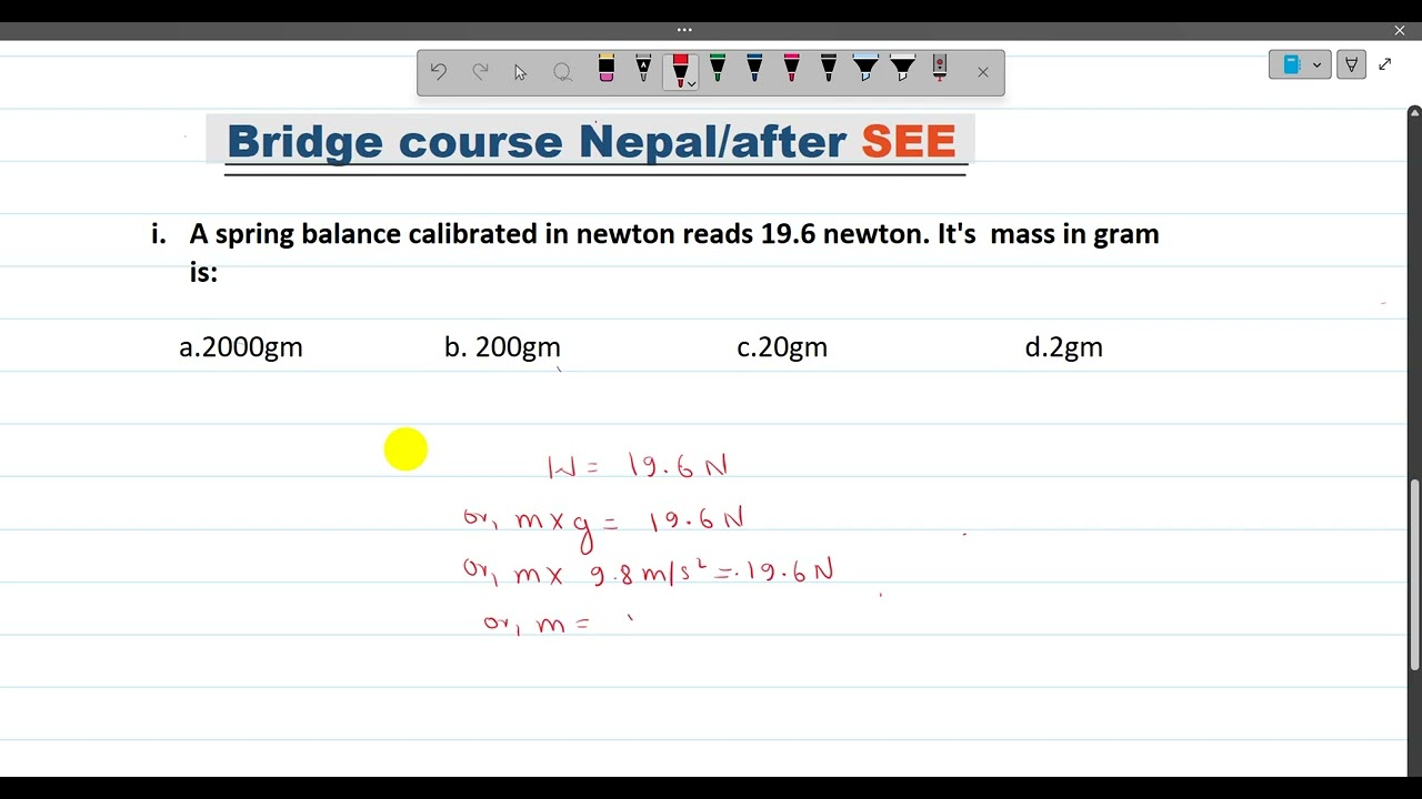 Gravity | After SEE | Physics | Class 10 | MCQs | Bridge Course Nepal | Nepal Online Class