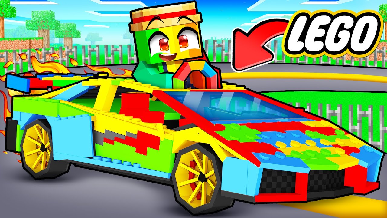 J'ai transform&eacute; Mes LEGO en VOITURE de Course sur Minecraft !