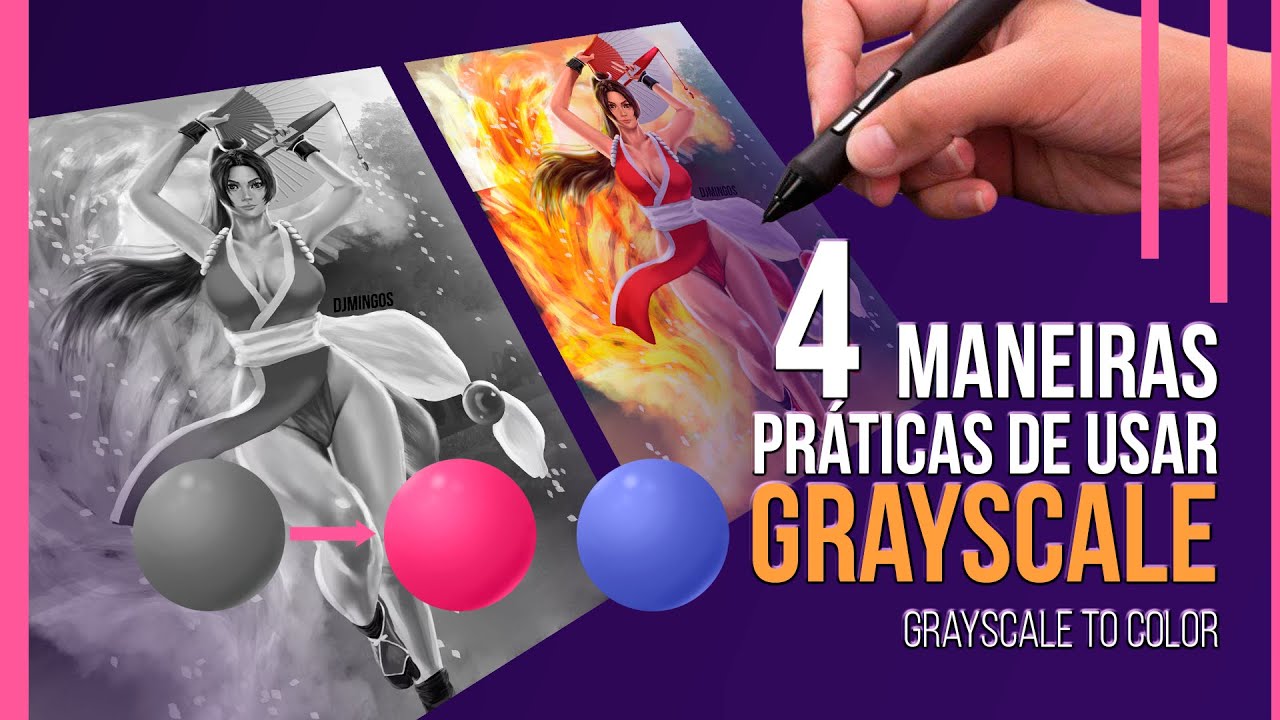 Dicas Pintura Digital - 4 maneiras práticas de usar o Grayscale - Escala de cinza