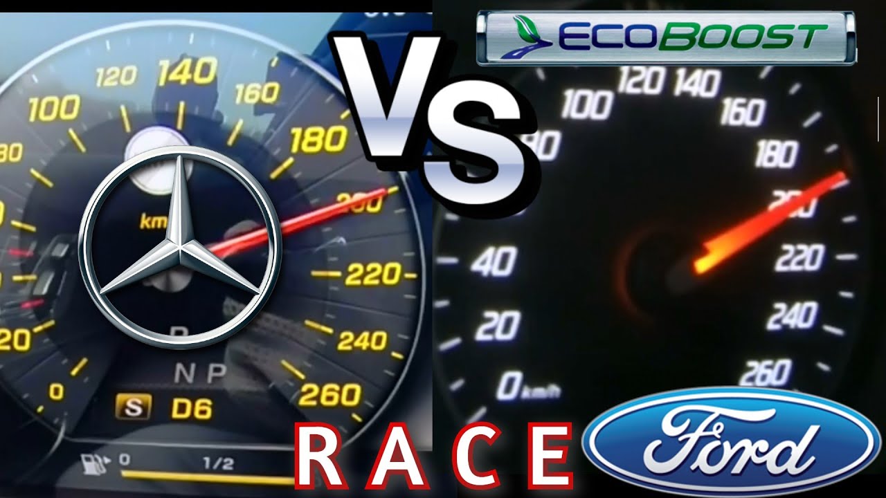 Ford mondeo 2.0 Ecoboost  203 HP VS Mercedes e220 D 2.0d 194 HP - Drag -acceleration
