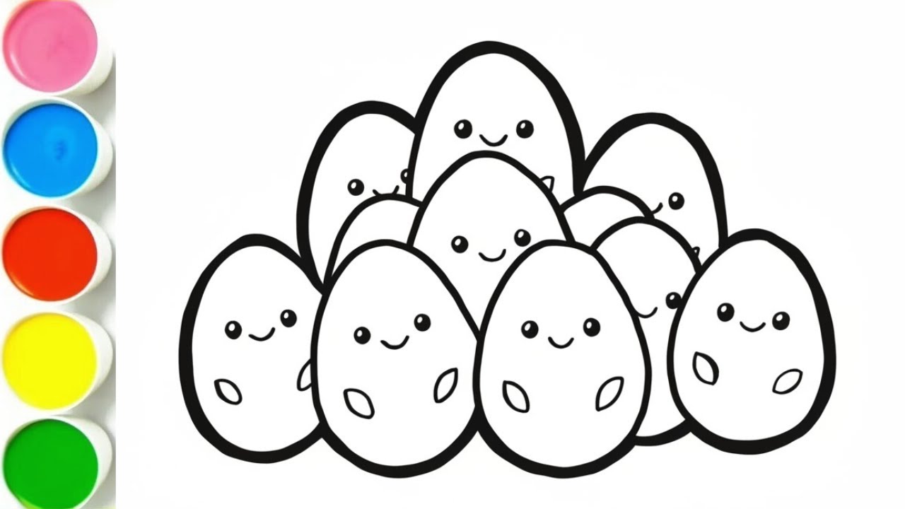 Learn Colors for Toddlers | Small Beautiful Eggs Drawing and Coloring