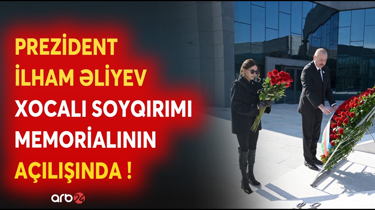 Prezident İlham Əliyev Xocalı Soyqırımı Memorialının açılışında iştirak edib