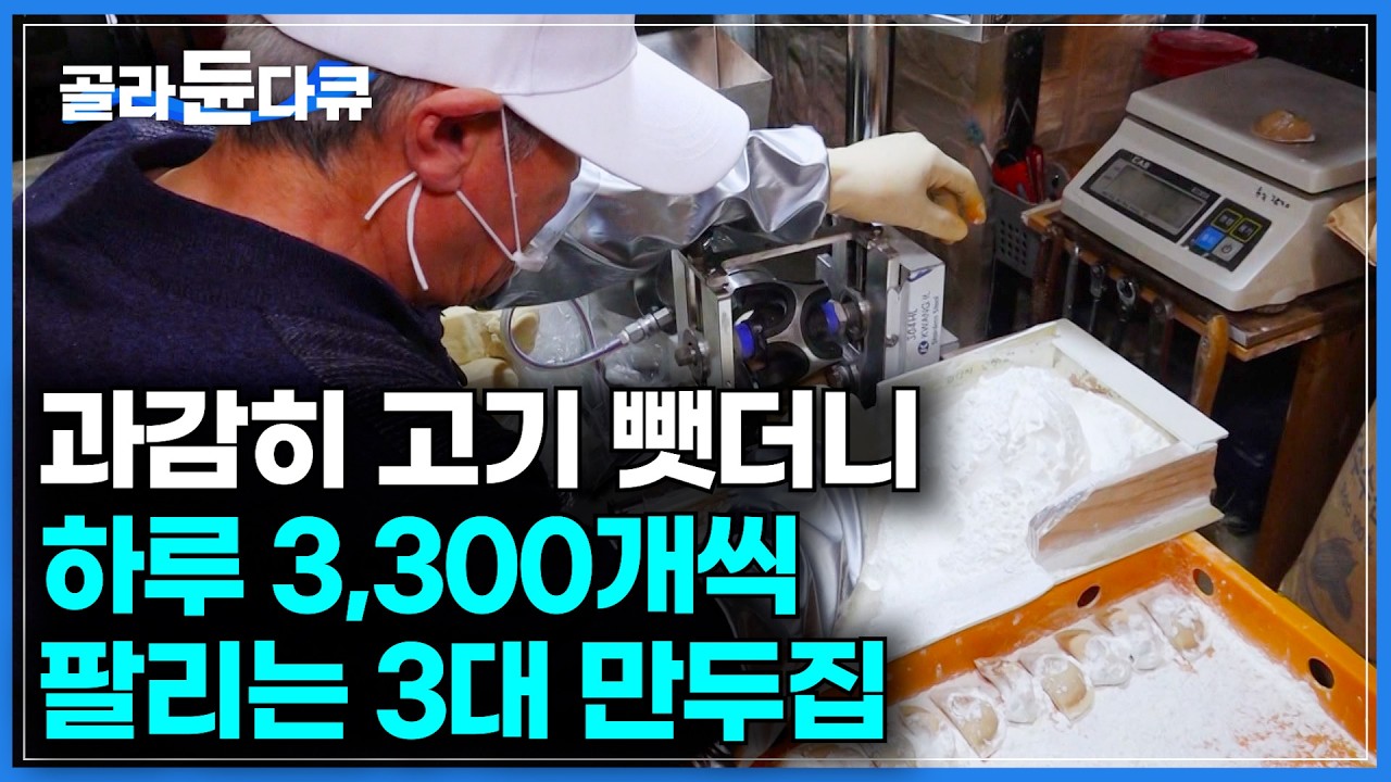 하루 3,300개 판매. 고기 없이 만든 김치만두 왜 줄 서서 먹나 했더니｜1평짜리 작업장에서 인생역전한 부부｜온 가족인 새벽 기상. 3대째 내려온 만둣집｜극한직업｜#골라듄다큐