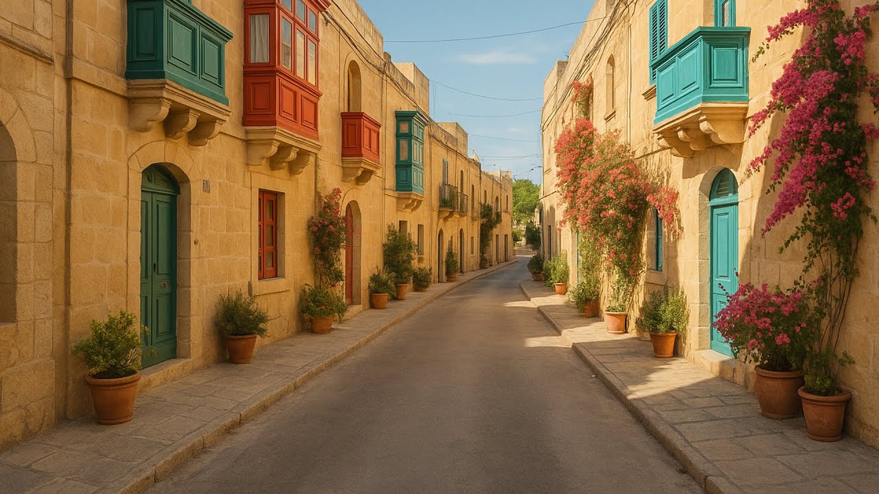Peaceful Walk in Mellieha's Local Neighborhoods | Malta 4K