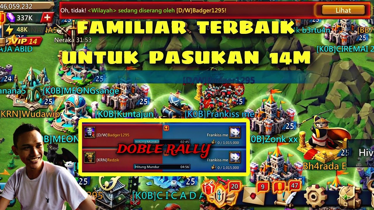 Doble Rally?! Familiar Terbaik Untuk Pasukan 14M  |  LORDS MOBILE