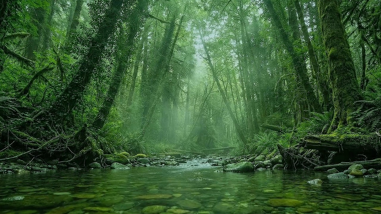 Calming Forest | Bird Singing, RIver flow, Beautiful Stream Sounds for Pure Relaxation, Deep Sleep
