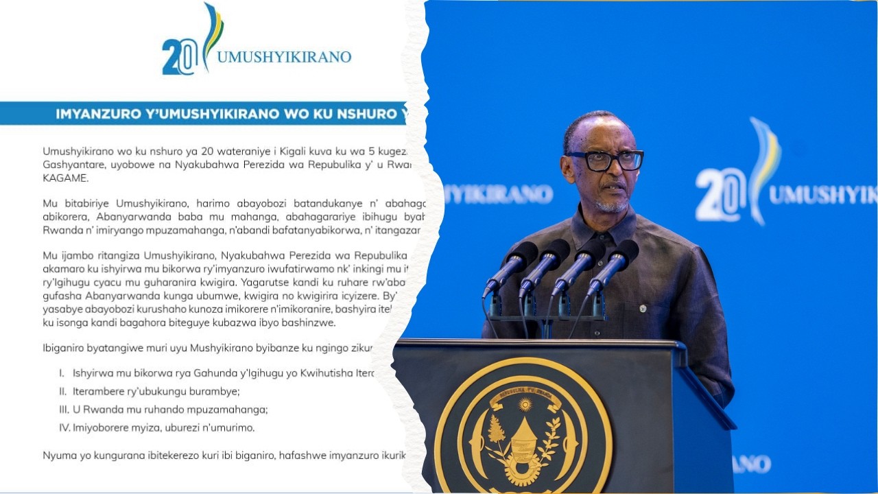 Imyanzuro y’Umushyikirano wateranye ku nshuro ya 20 Yasohotse