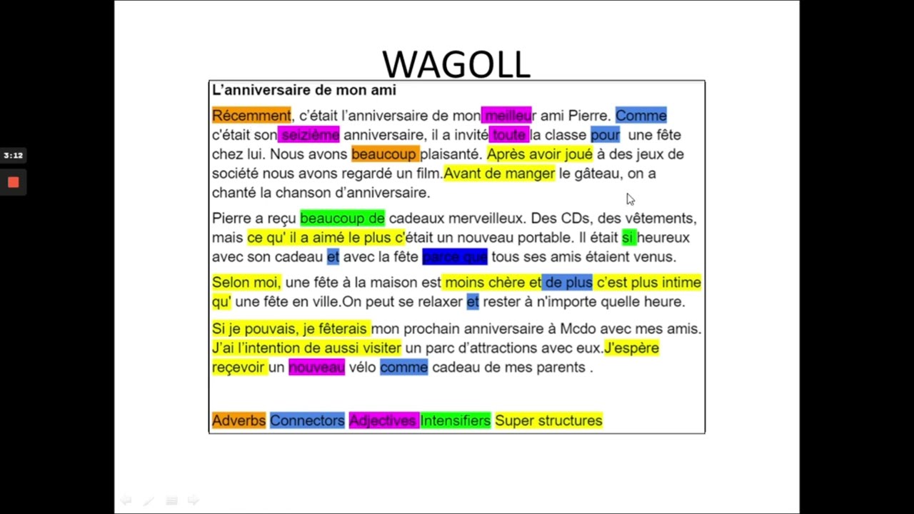 IGCSE French Writing Skills Paper