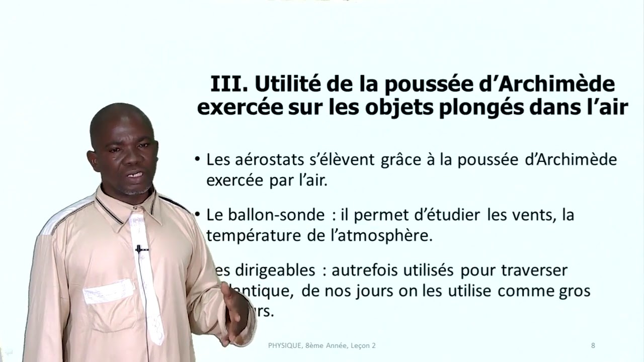 8èA Physique leçon2 Principe d'Archimède appliqué aux gaz