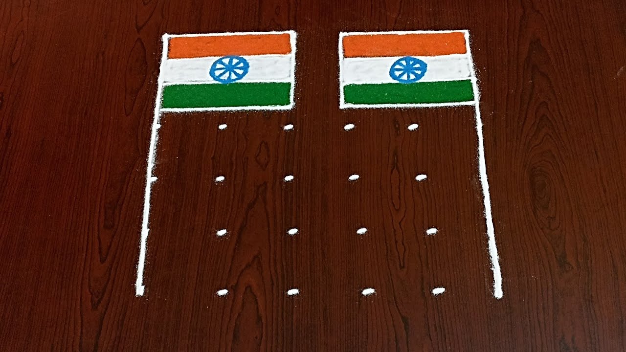 6×6dots Republic day special rangoli designs|independence day rangoli|easy rangoli|#Rang Kaa Rangoli