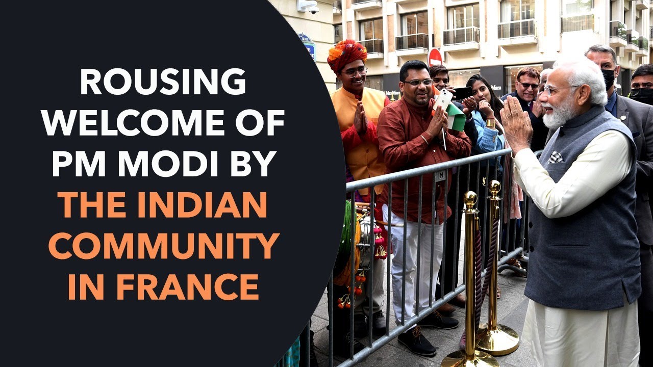Rousing welcome of PM Modi by the Indian community in France | PMO