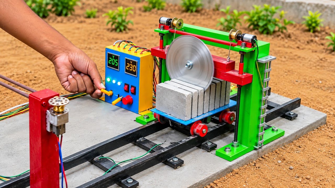 DIY Mini Stone Cutting Machine | Stone Block Splitting Machine | Science Project