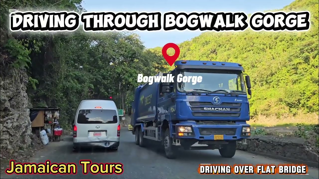 Driving Through Bogwalk Gorge Jamaica 