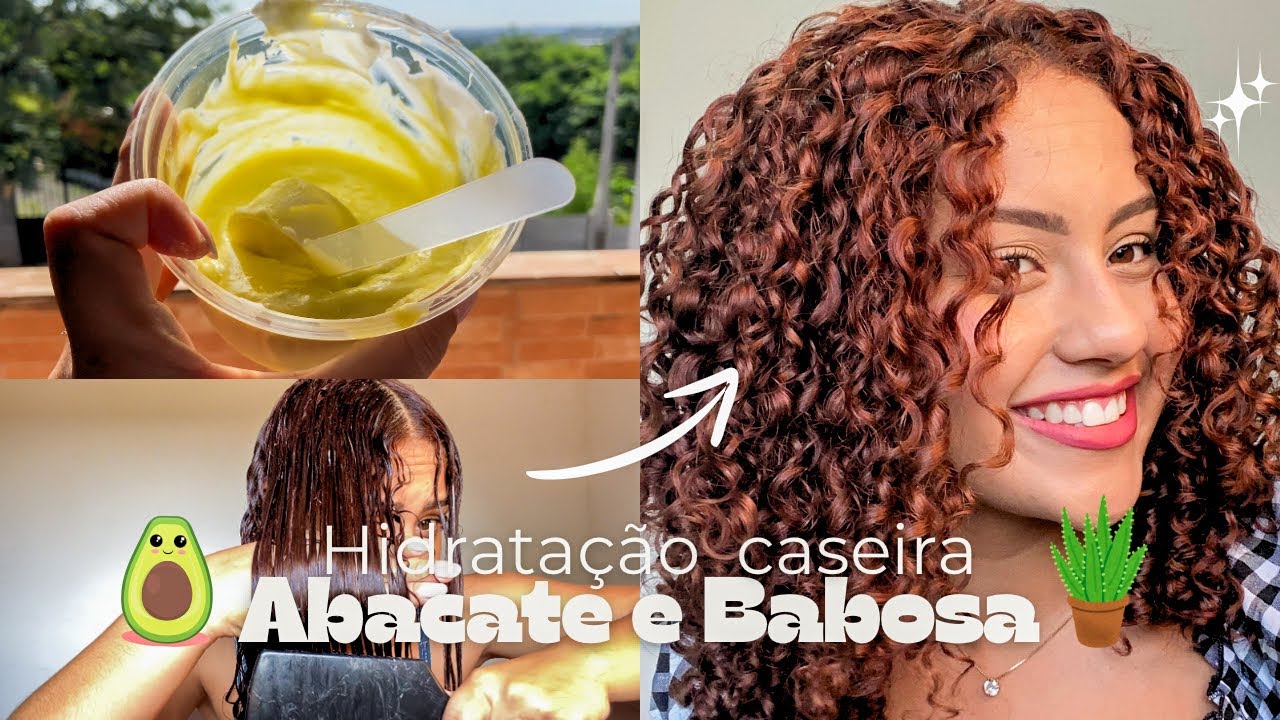 HIDRATAÇÃO CASEIRA PARA CABELOS CACHEADOS E RESSECADOS COM BABOSA, ABACATE E AÇÚCAR - muito brilho!