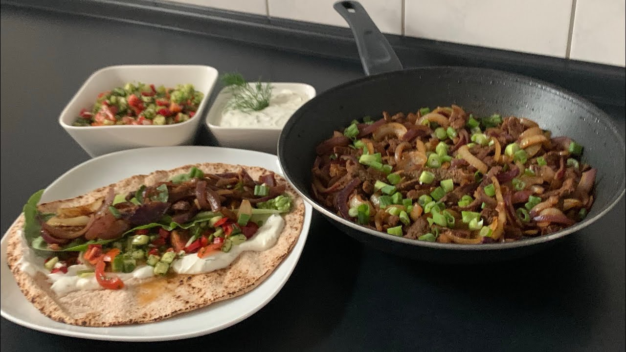 Gyros/ Shawarma/ Rinder Shawarma/ Beef / Beef Shawarma/ Fleisch Pfanne/ lecker kochen/ Simona Brill