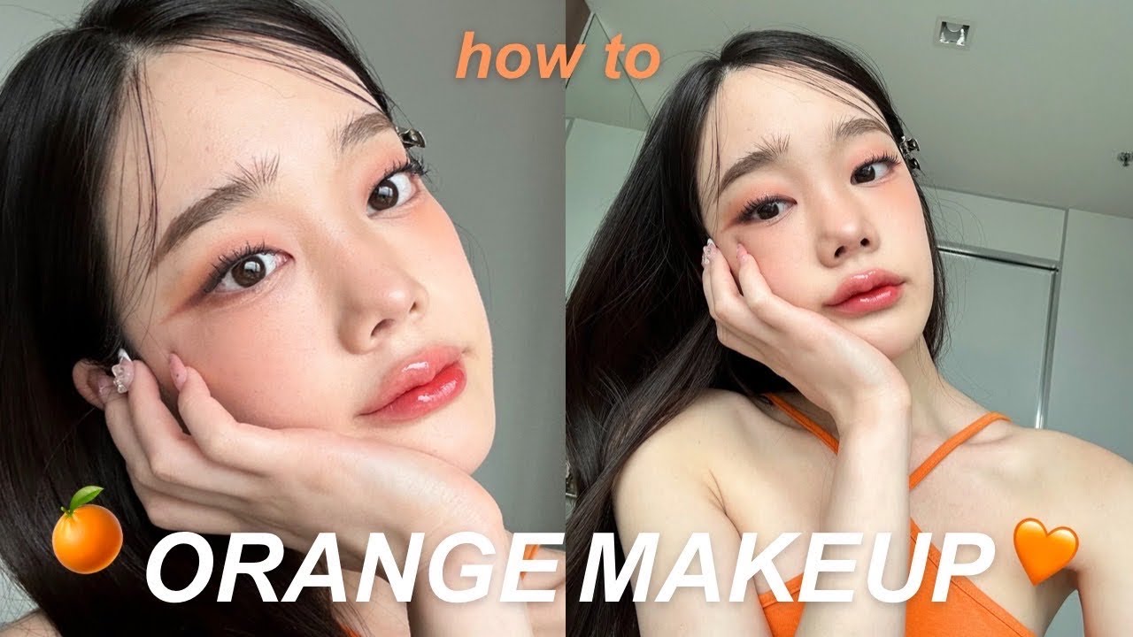 Orange makeup look 🧡l แต่งหน้า warm tone✨, summer makeup ☀️|  Beamsareeda