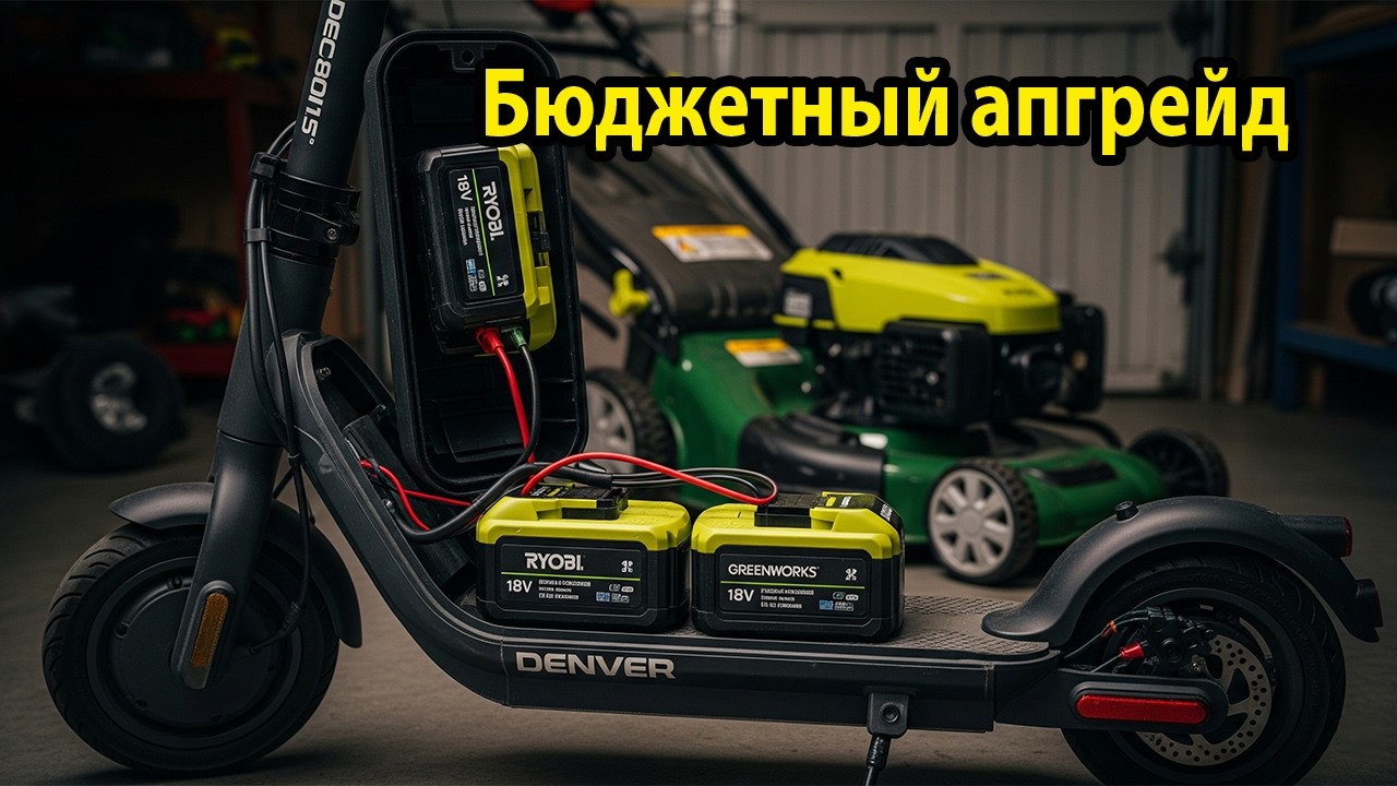 Самокат на аккумуляторах от газонокосилки! DENVER SCO 80125 в деле