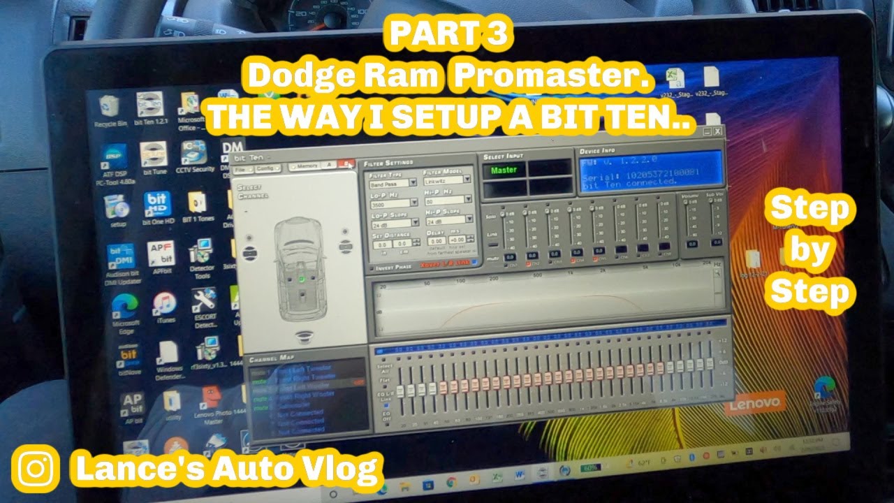 Part 3 Dodge Ram Promaster How I setup a Audison Bit Ten. Step by Step..