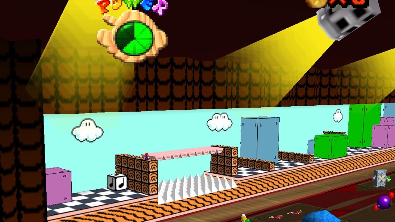 The Super Mario Bros 3 Theater in Mario 64 (Super Mario 64 Land preview)