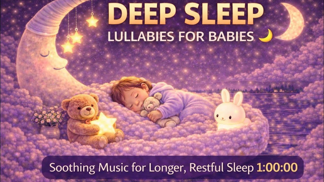 Deep Sleep Lullabies for Babies 🌙 1 Hour | Soothing Music for Longer, Restful Night Sleep