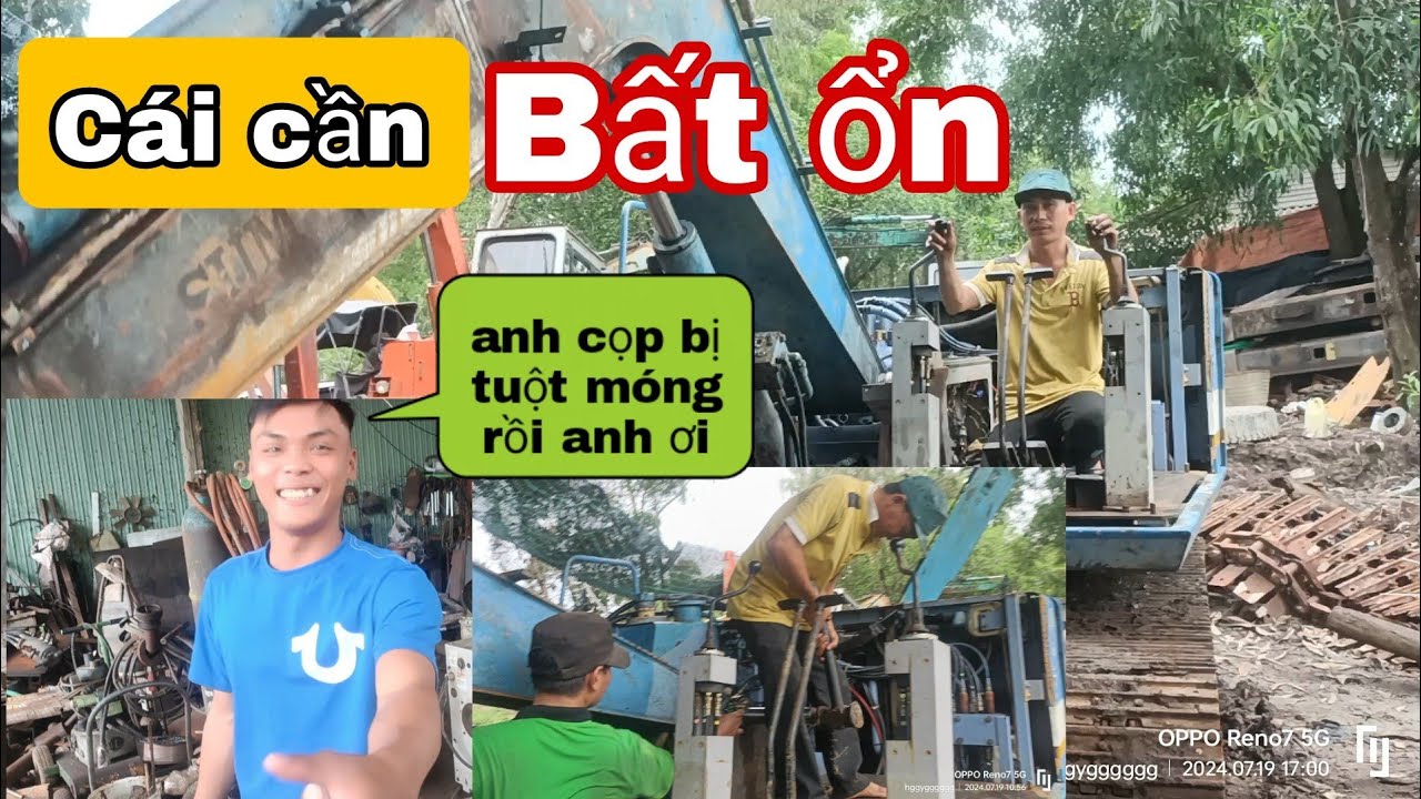 Xe cuốc SH60-B1 cái cần bất ổn. gặp lại chí Khanh sau 3tháng tại xưởng Nguyễn Thắng.