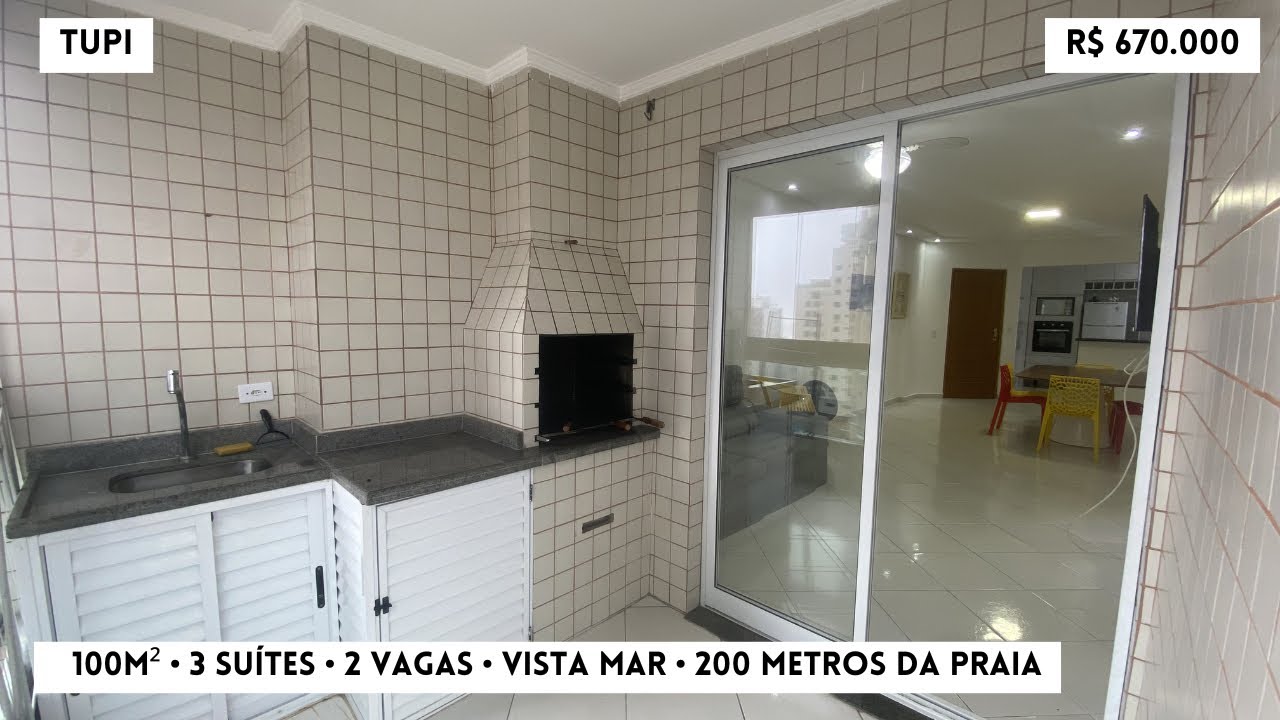 Apartamento de 100m² na Tupi com Vista Mar e Lazer Completo!