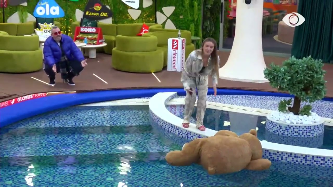 Juela hedh sërish Bolin në pishinë - Big Brother Albania VIP 5
