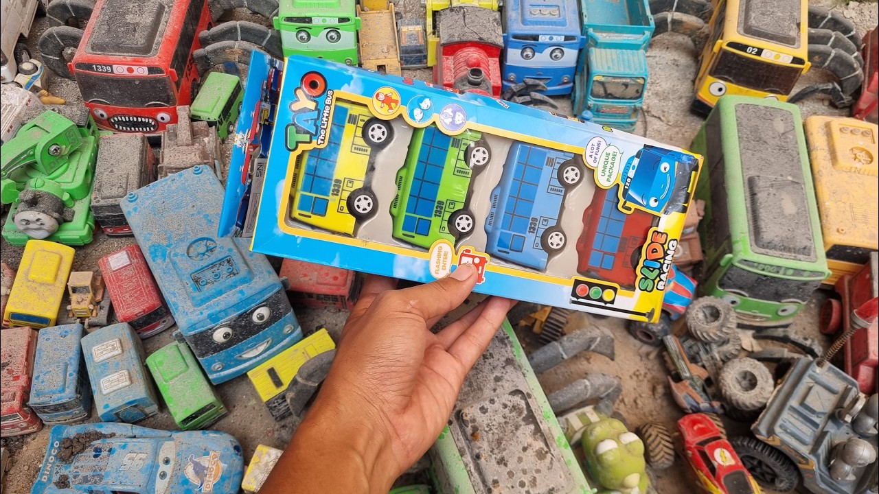 WOW! Mobil Mobilan Berdebu Kotor, Mobil Tayo, Mobil Truk Oleng, Mobil Balap, McQueen, Laba Laba Tayo