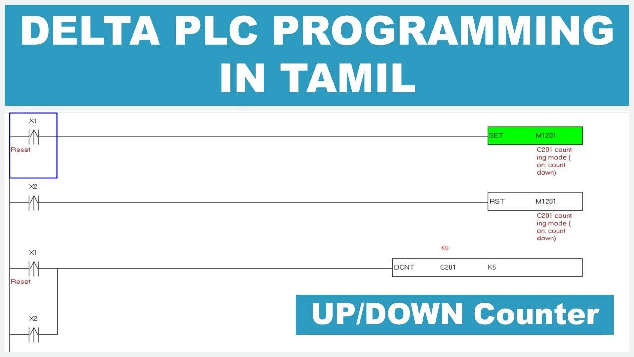 07 Delta PLC Programming in Tamil | Working With Counters | 16Bit 32Bit Up/Down | WPLSoft