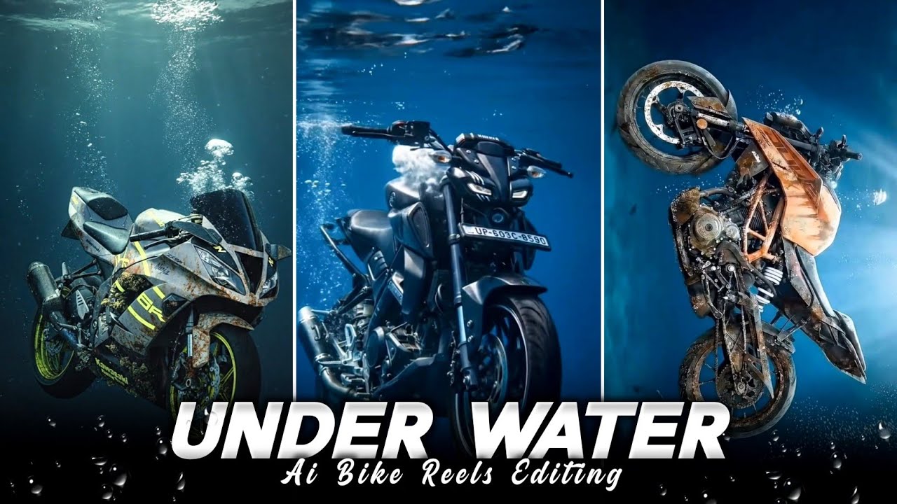 Trending UNDER WATER BIKE Reels Video Editing | Under Water Bike Reels Video Tutorial