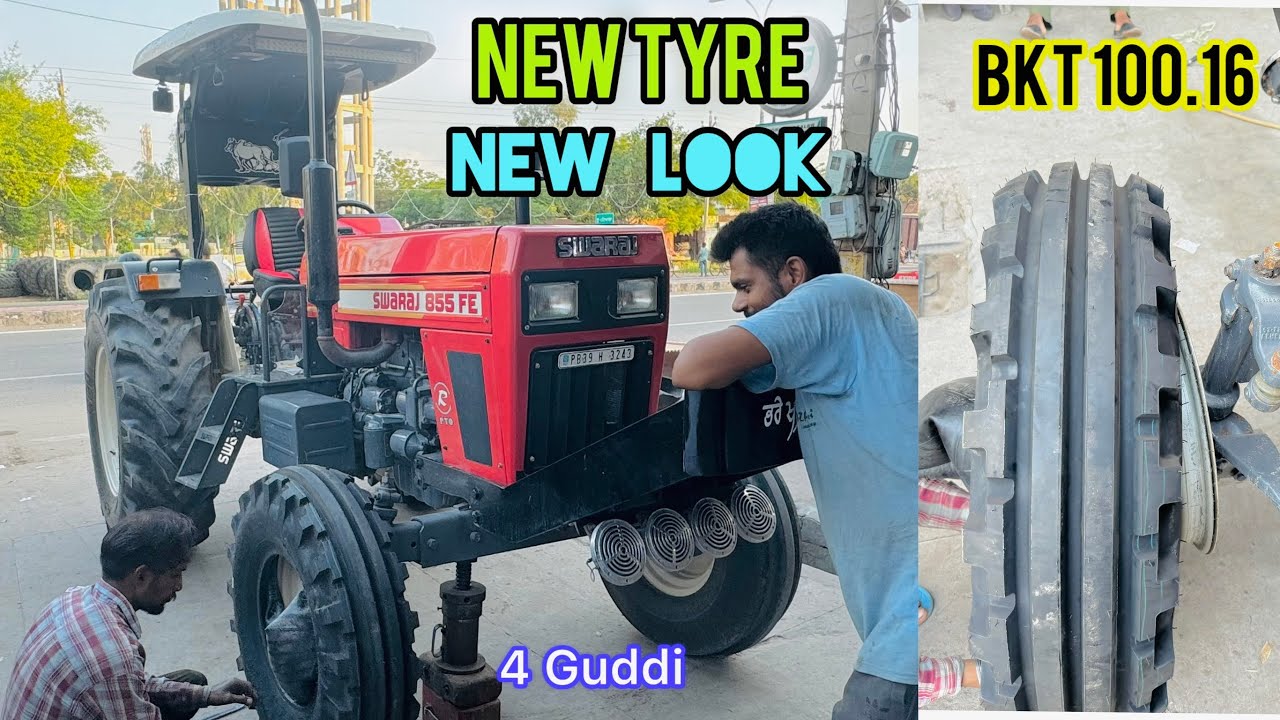Swaraj 855 के front Tyre Change कर दिये |BKT 1000.16 (4 guddi)